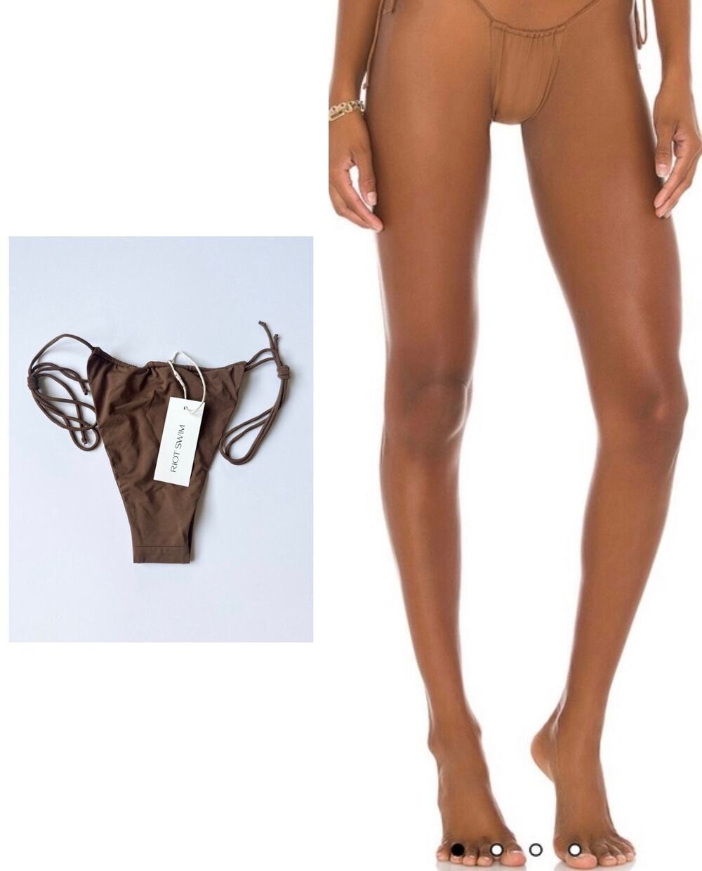 NWT Riot Swim Bixi Bikini Bottom Brown Sugar Small